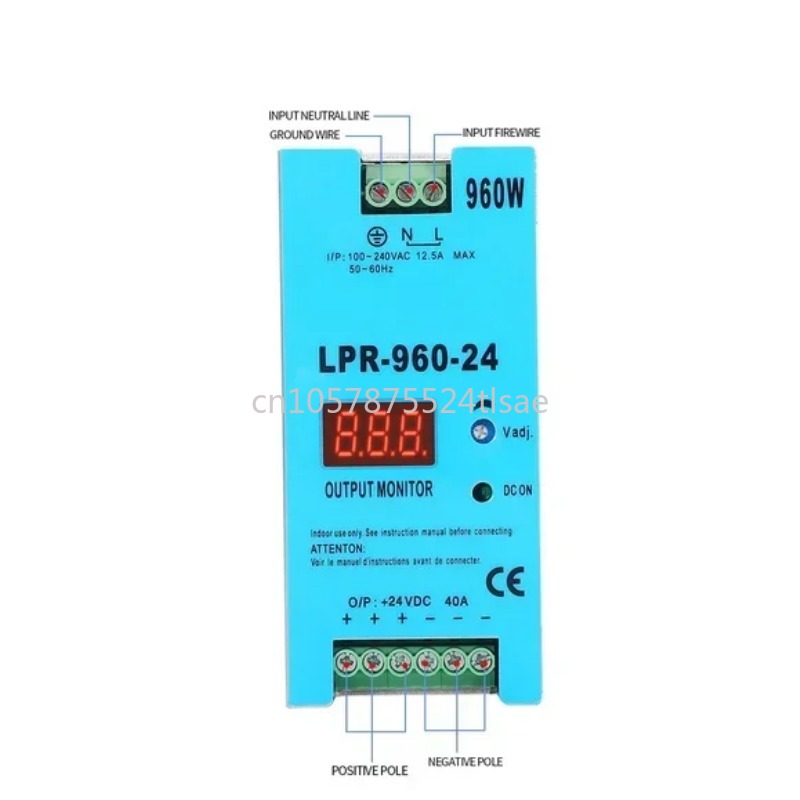 Smps Power Supply - SMPS LPR-960-24: 単一出力、960W (24V 40A)、AC-DC、DINレール、デジタルディスプレイスイッチング電源