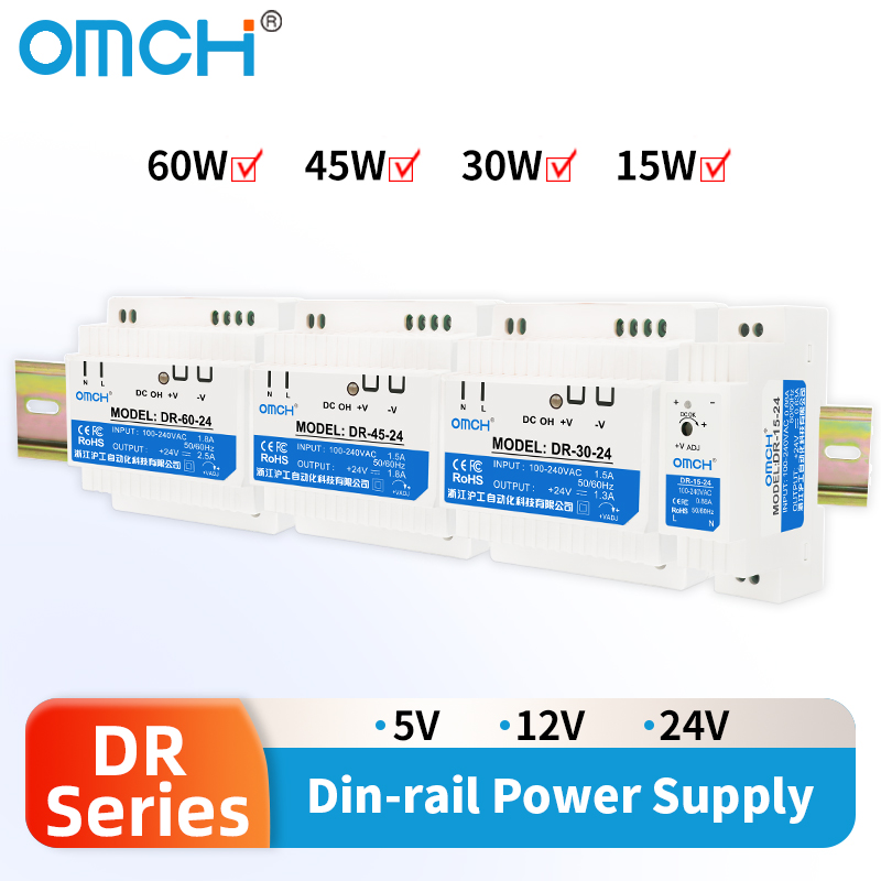 OMCH DinレールDR-15 DR-30 DR-45 D - Smps Power Supply のレビューと価格