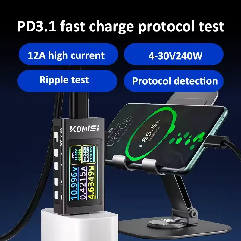 KWS-X1 Type-C 電流および電圧モニター DC 4 - Power Supply Tester のレビューと価格