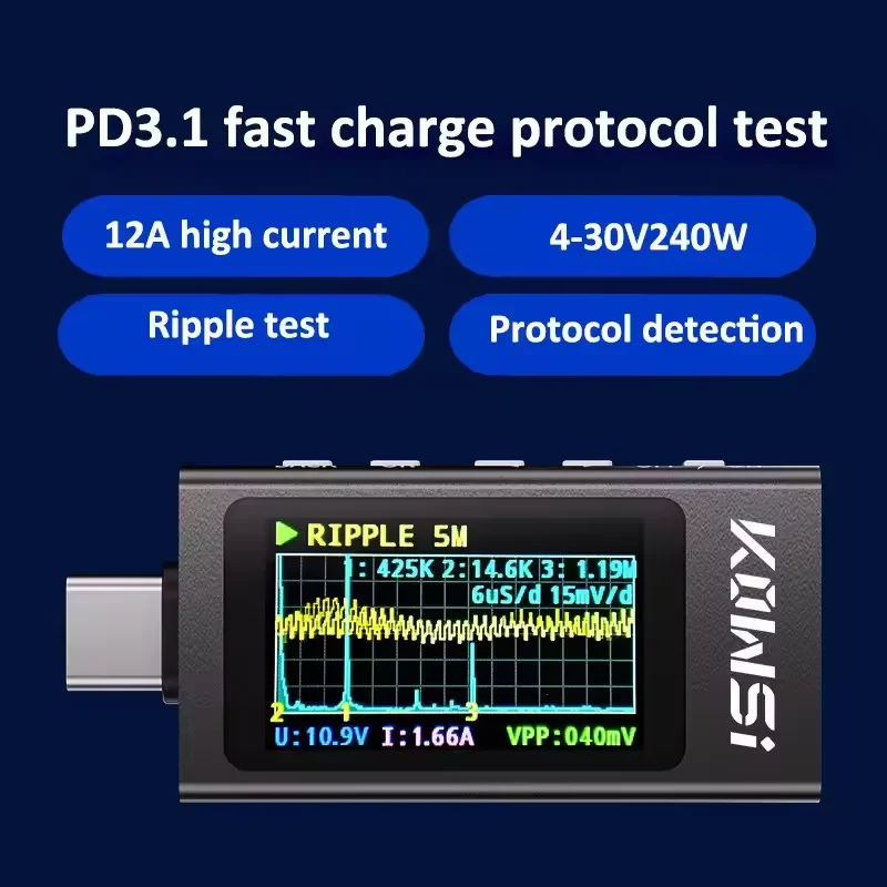 KWS-X1 Type-C 電流および電圧モニター DC 4 - Power Supply Tester のレビューと価格