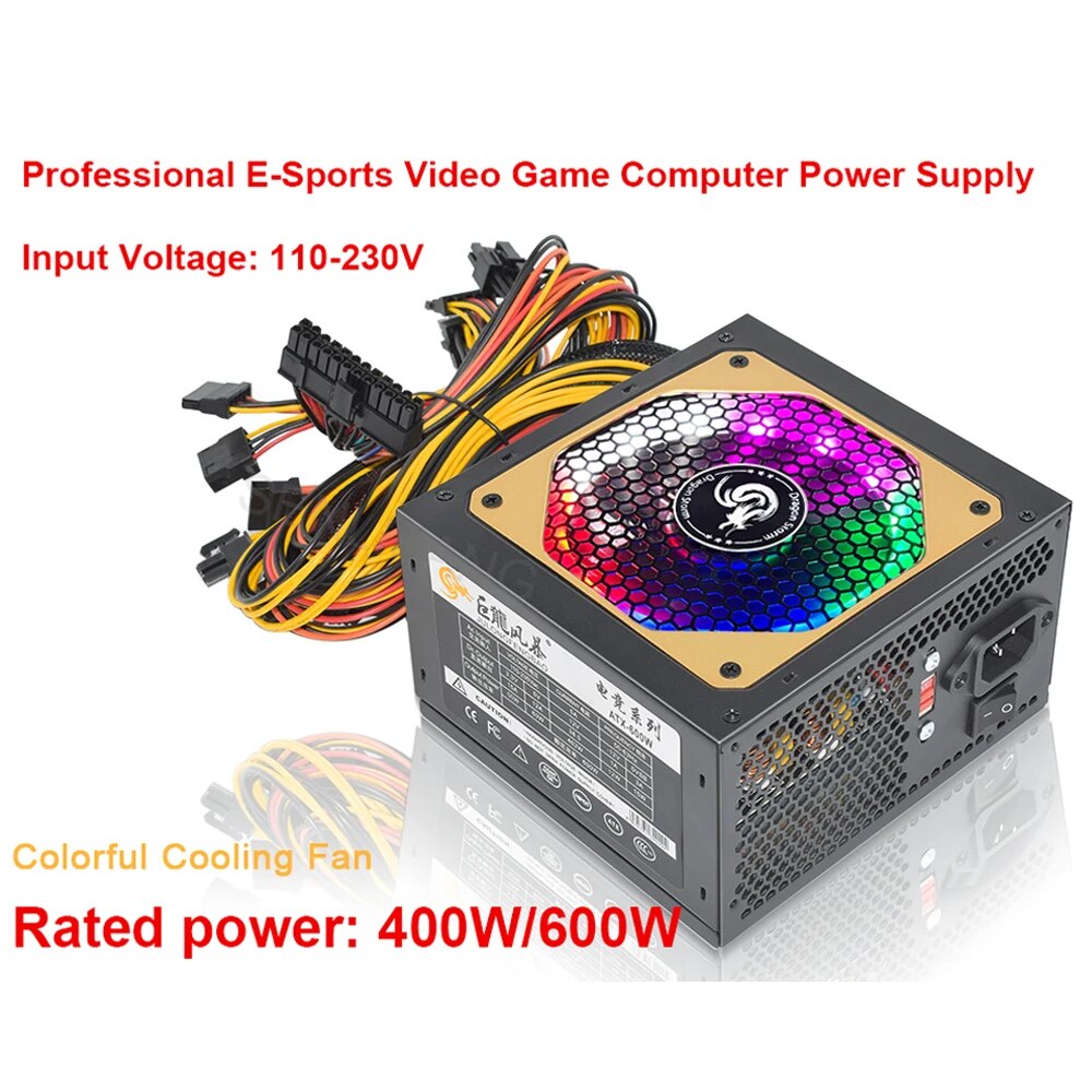 Atx-コンピューター電源,400W, 600W, 110- - Power Supply 650W のレビューと価格