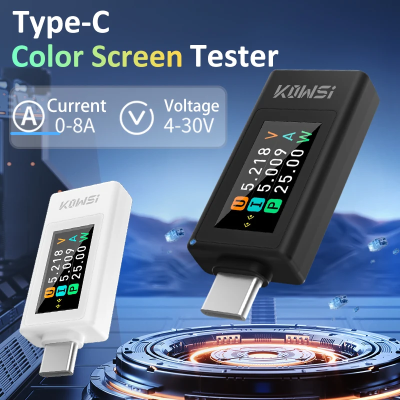 タイプ C カラースクリーンデジタル DC 電圧電流計パワー - Power Supply Tester のレビューと価格