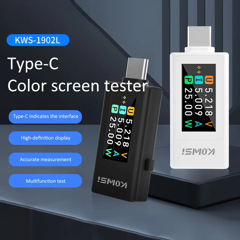 タイプ C カラースクリーンデジタル DC 電圧電流計パワー - Power Supply Tester のレビューと価格